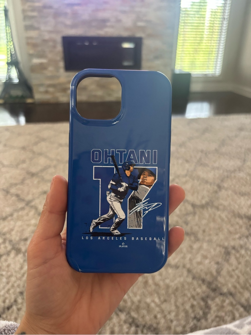 iPhone 15 Baseball Blue Ohtani Phone Case
